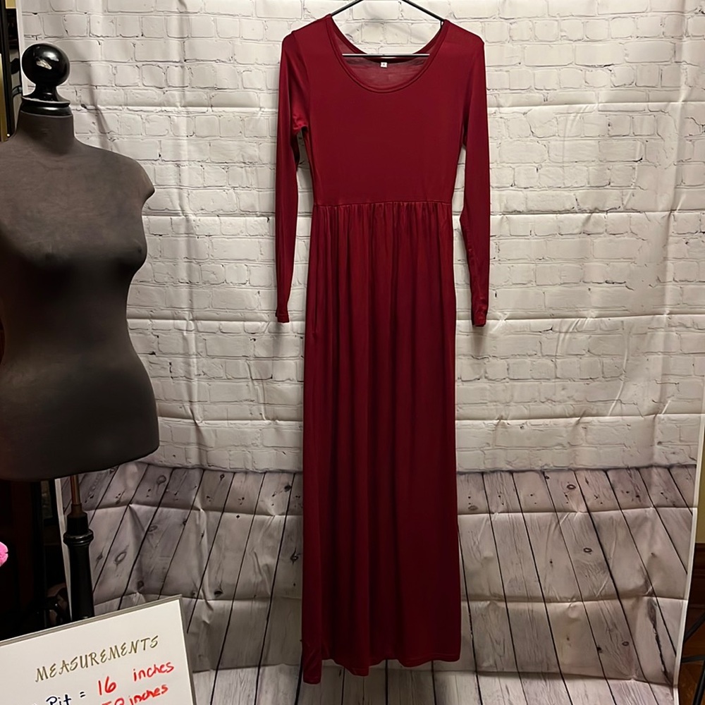 Maroon Floor Length Dress